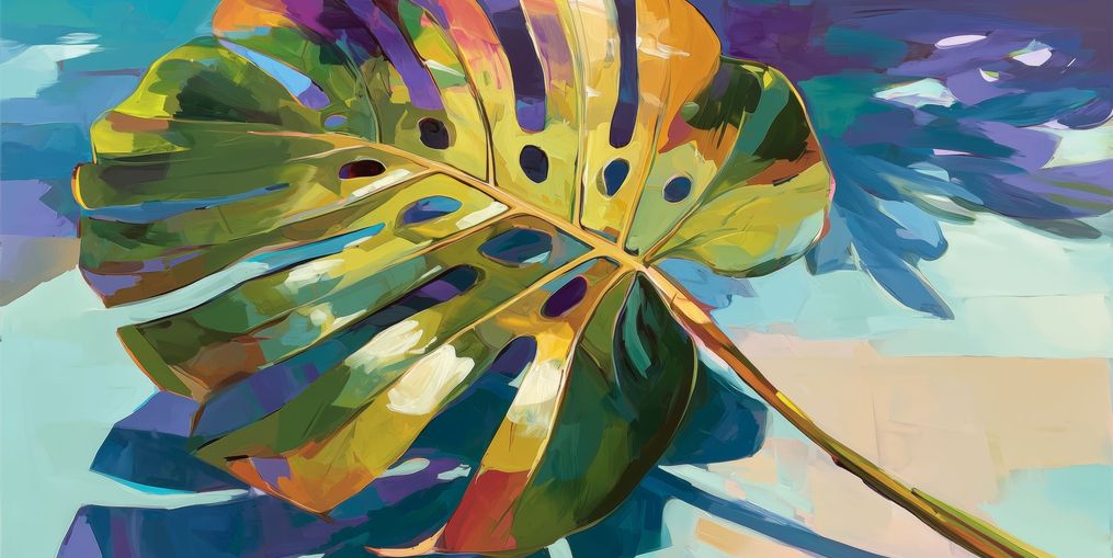 Palm Leaves in Layered Paint