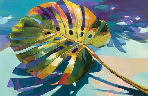 Palm Leaves in Layered Paint