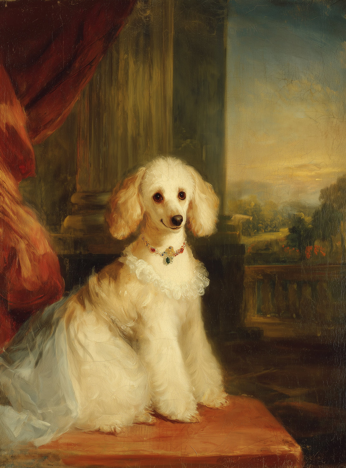 Jewels on the poodle collar
