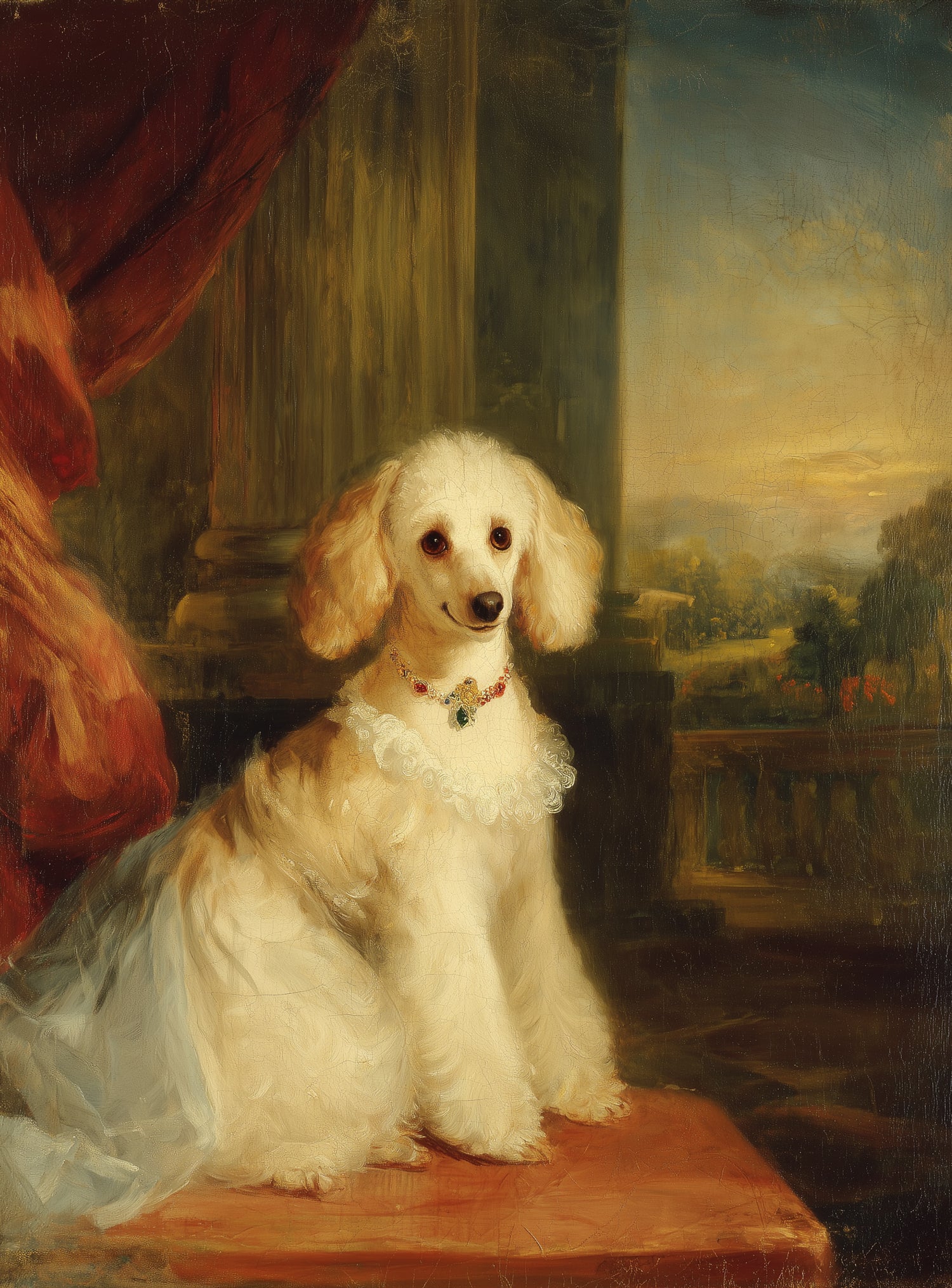 Jewels on the poodle collar