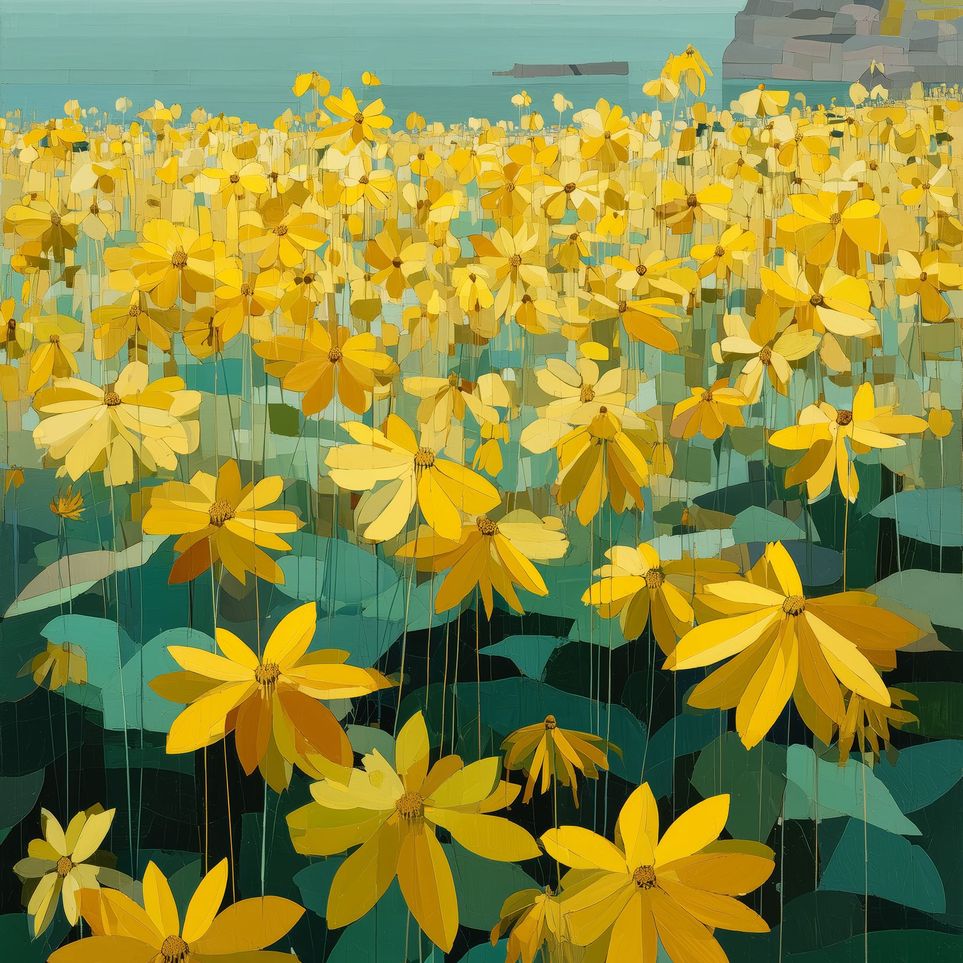 Flowers Along the Water