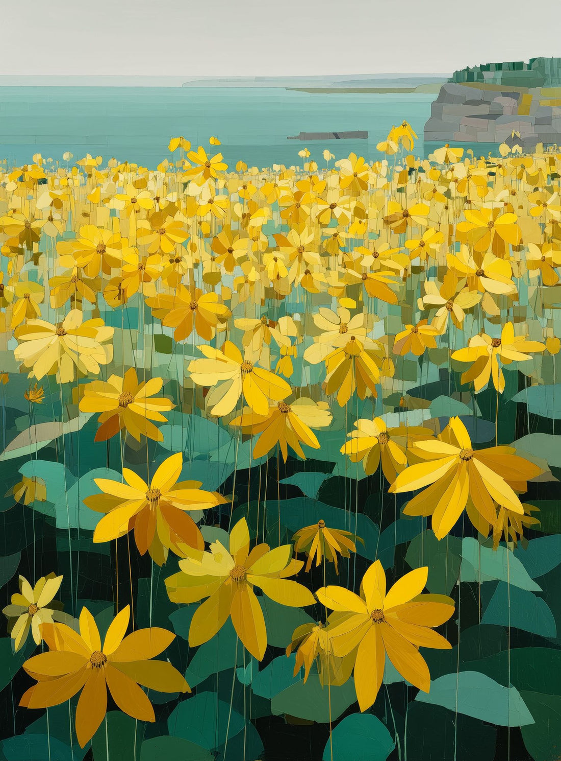 Flowers Along the Water