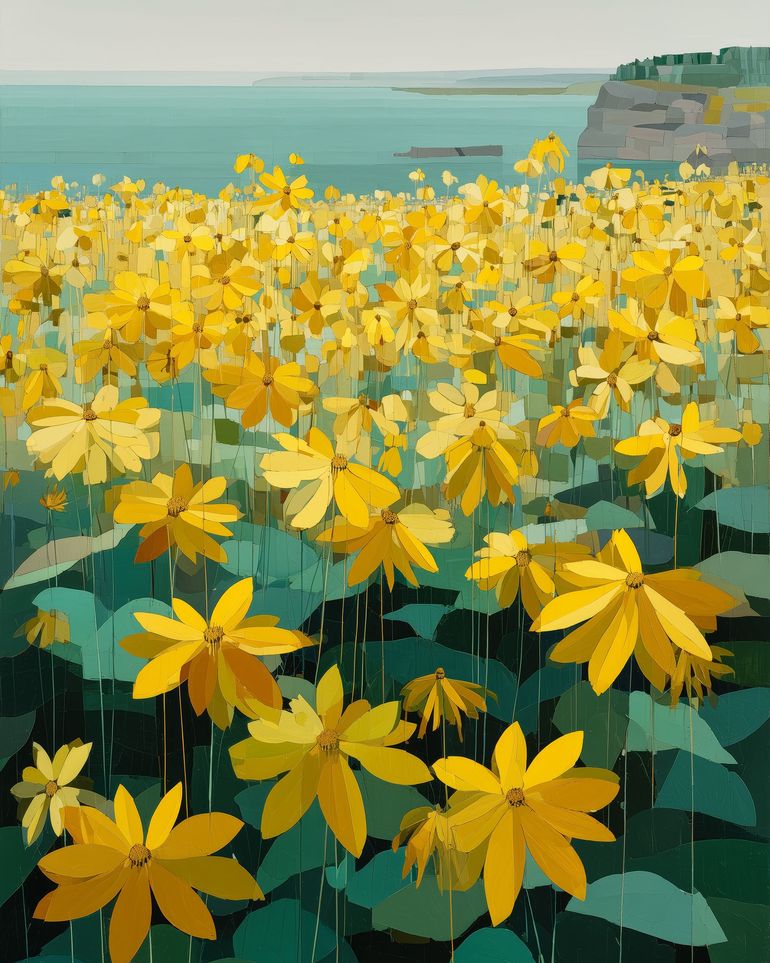 Flowers Along the Water