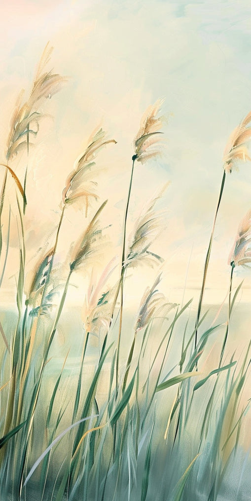Peach light on reeds