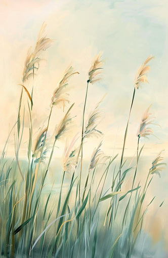 Peach light on reeds