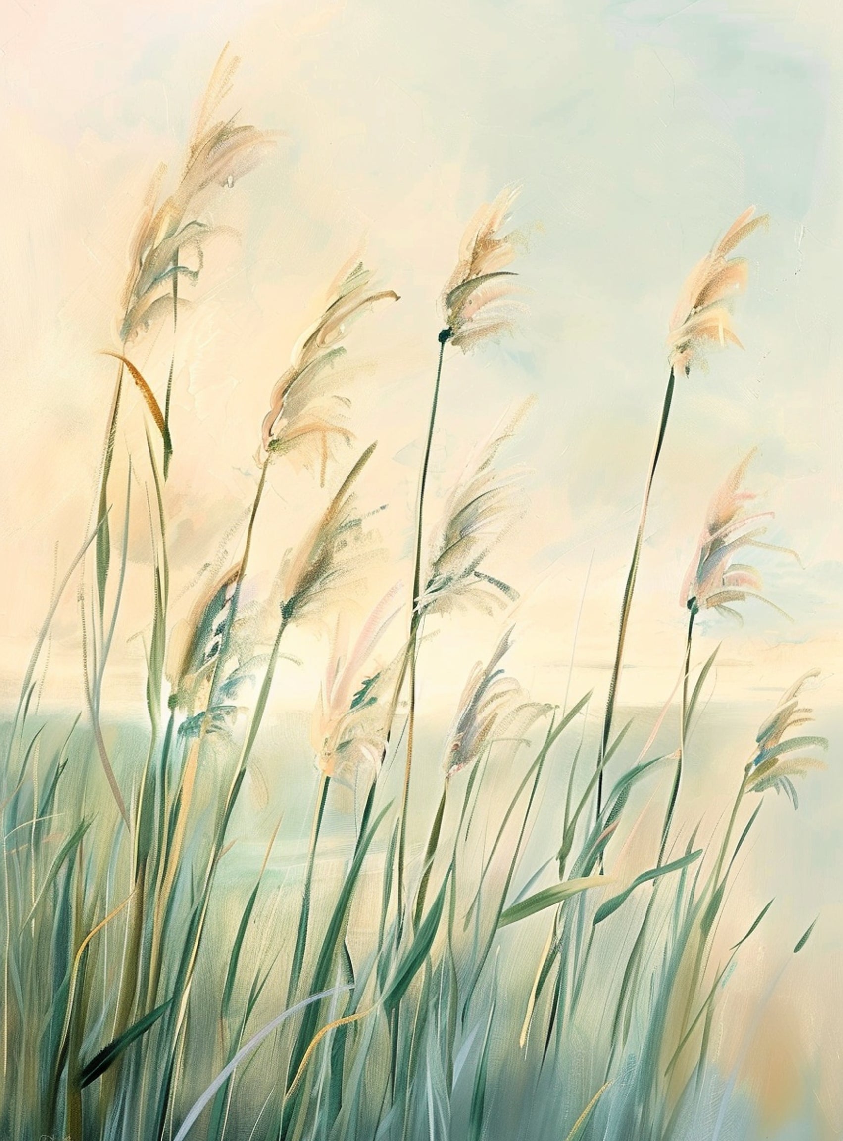 Peach light on reeds