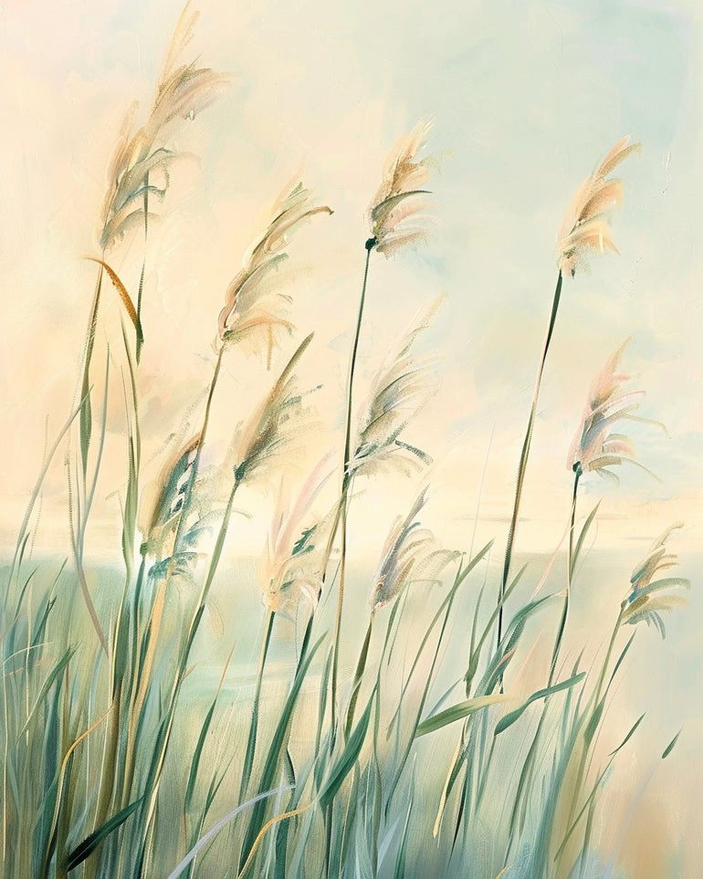 Peach light on reeds