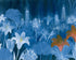 City lights behind lilies