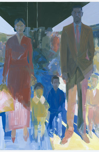 Family beneath the overpass