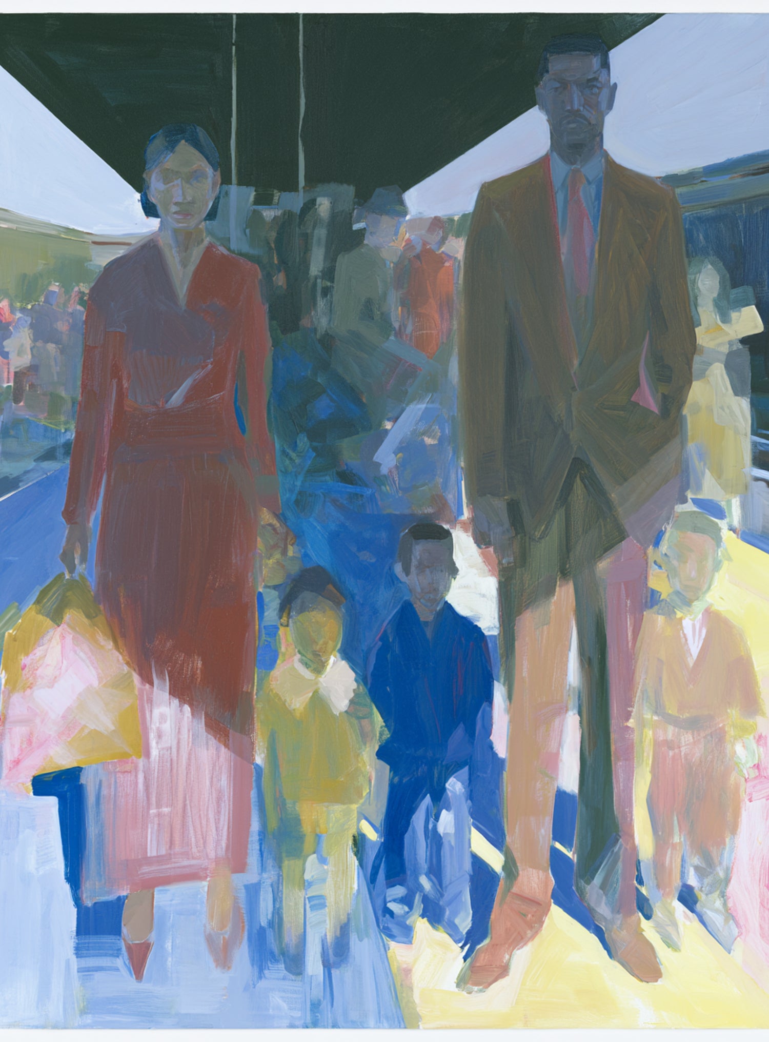Family beneath the overpass