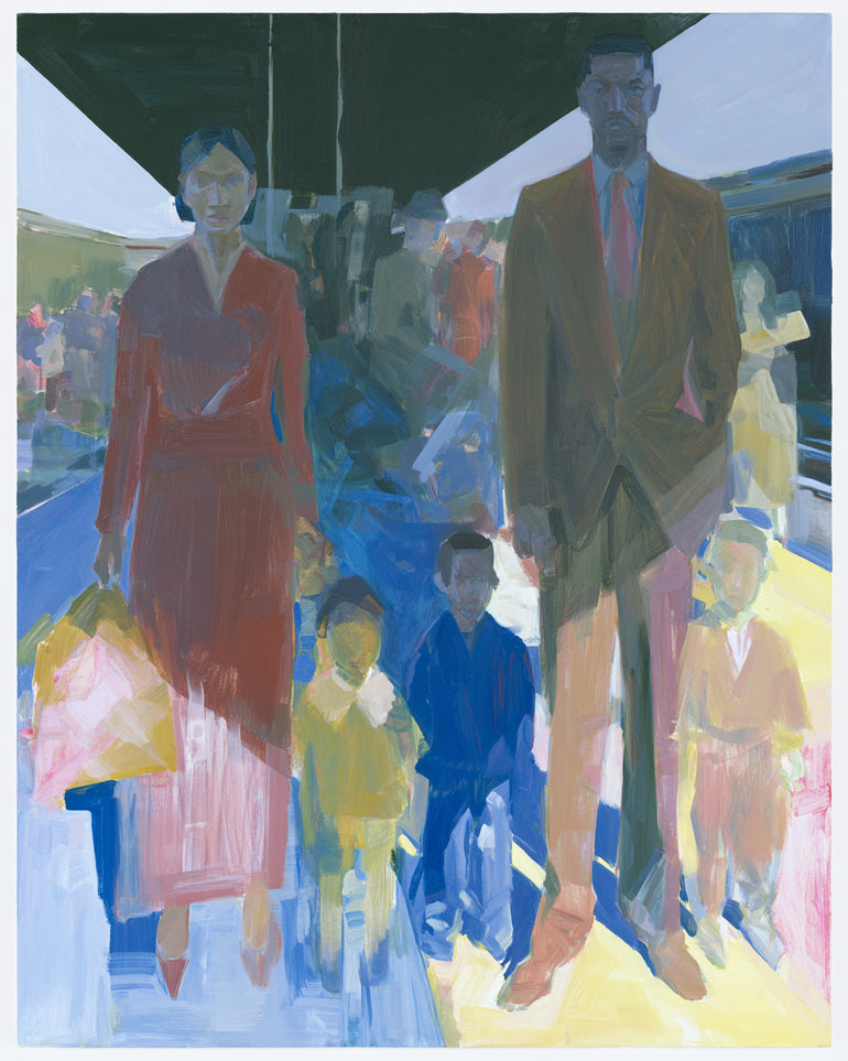 Family beneath the overpass
