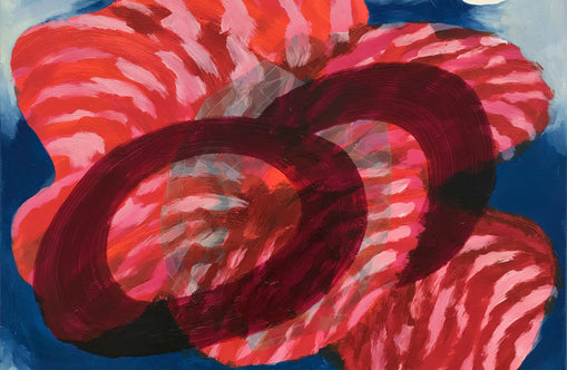 Red stripes pressing through blue