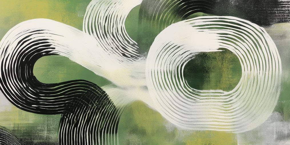 White arcs across green field