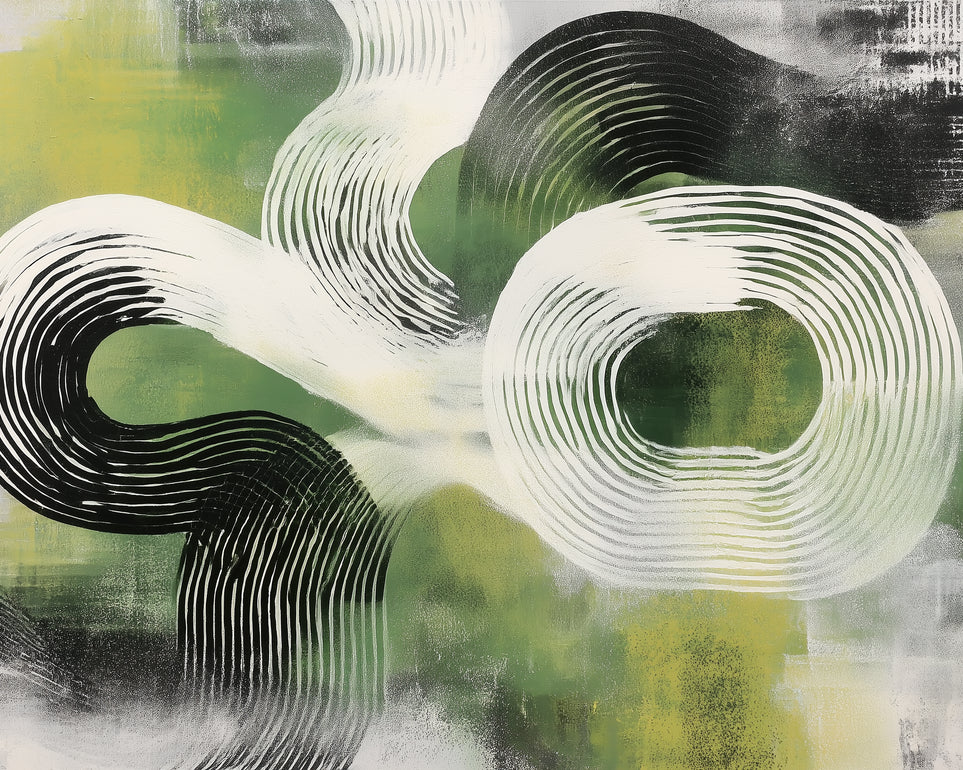 White arcs across green field