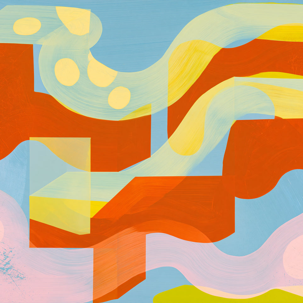 Orange bands within blue field