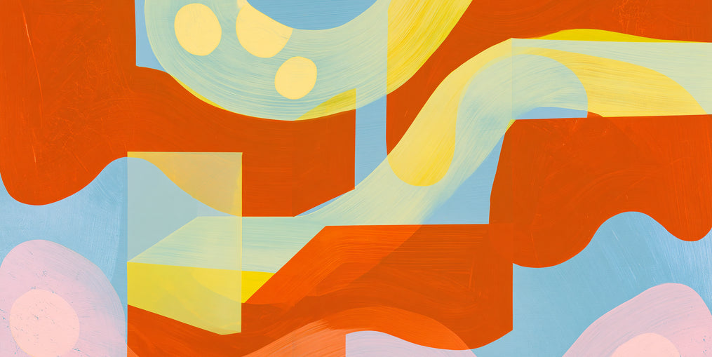 Orange bands within blue field