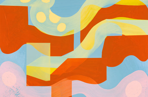 Orange bands within blue field
