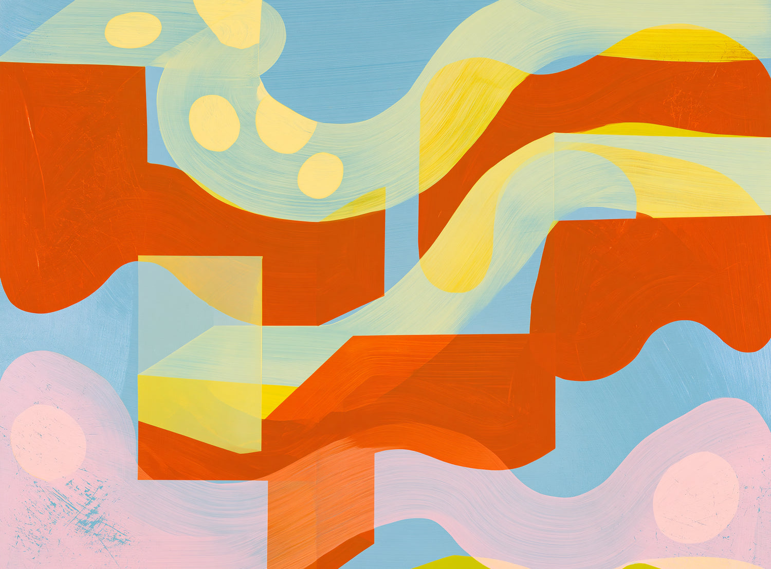Orange bands within blue field