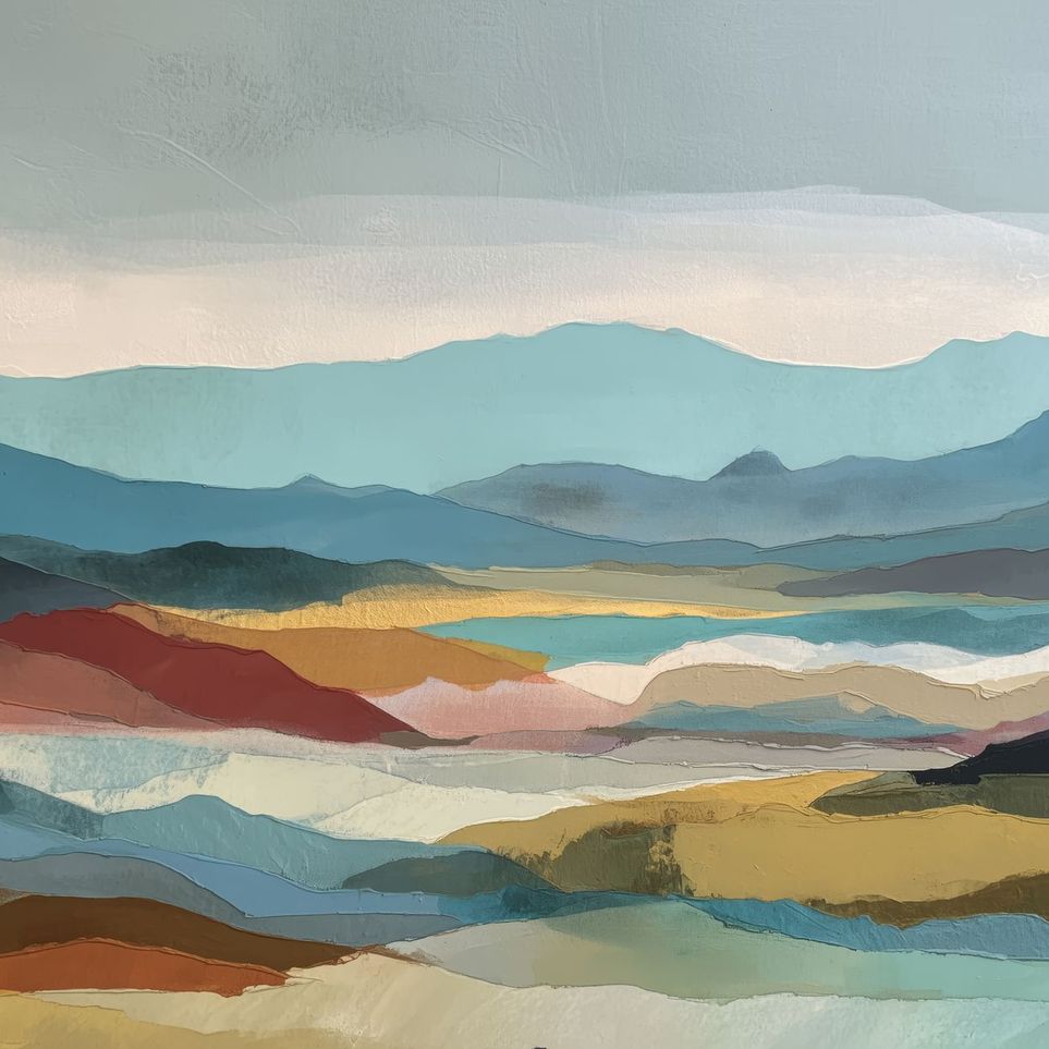 Layered Hills in Cool Bands