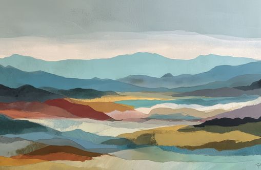Layered Hills in Cool Bands