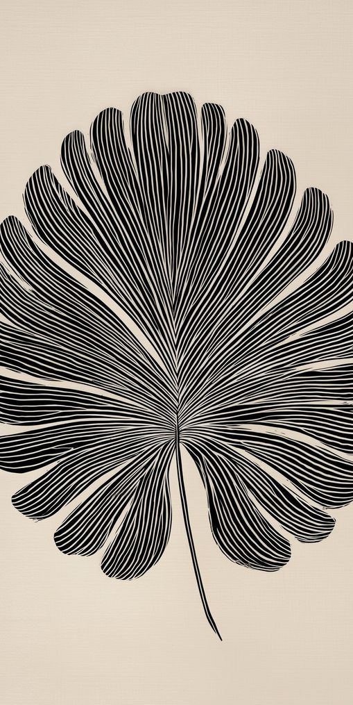 Striped fan leaf alone