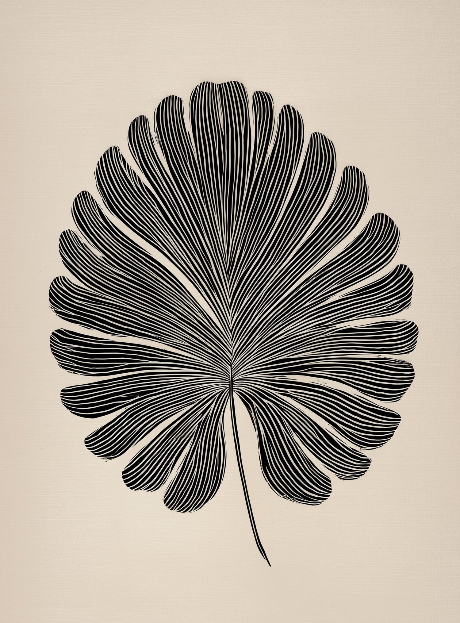 Striped fan leaf alone