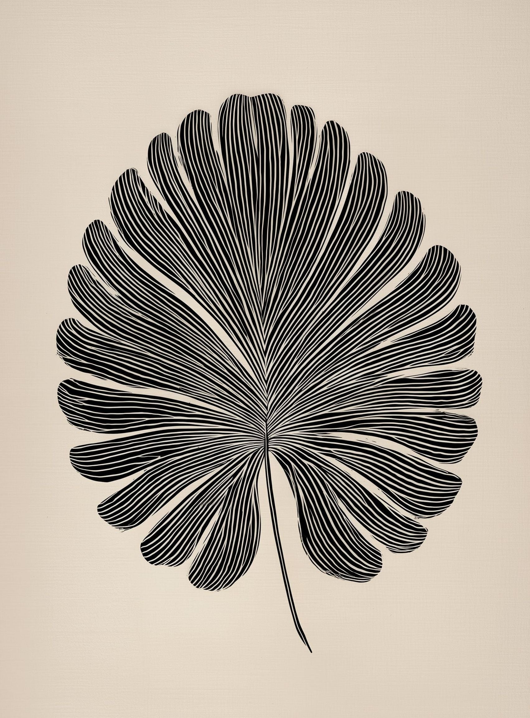 Striped fan leaf alone