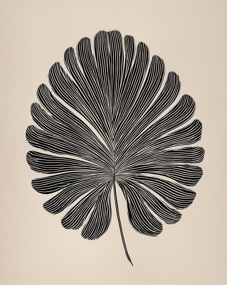 Striped fan leaf alone