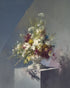 White urn within angled light