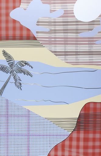 Striped sky over the beach