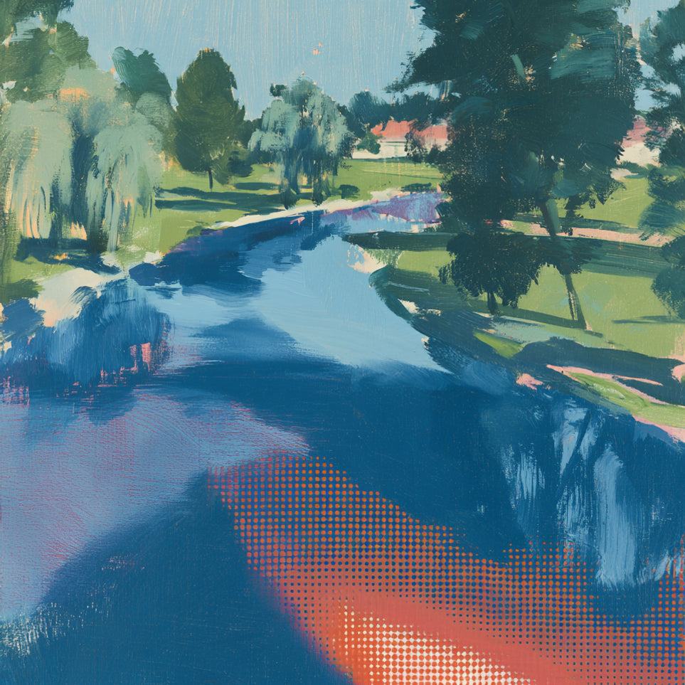 The orange net in water