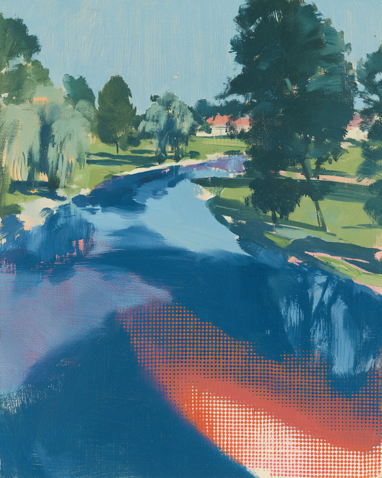 The orange net in water