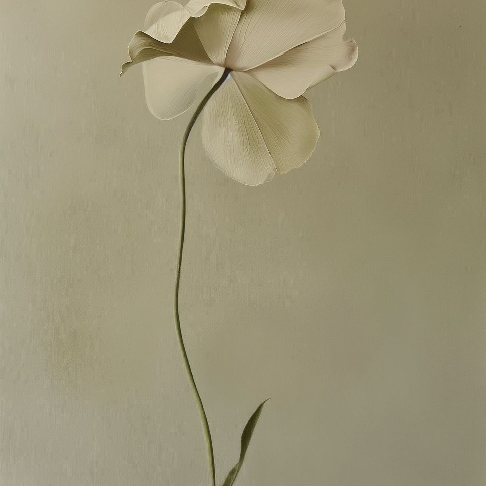 One flower leaning into quiet