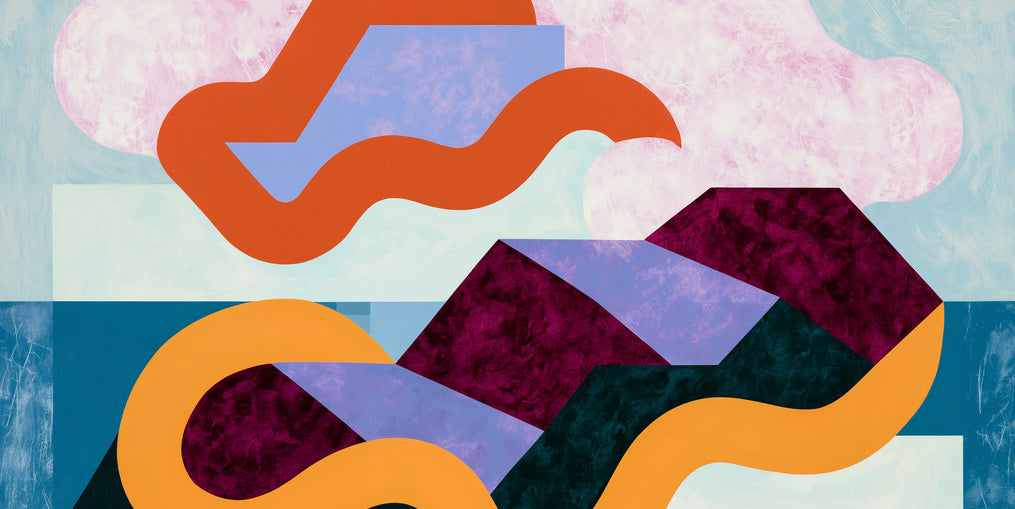 Orange bands across mountains