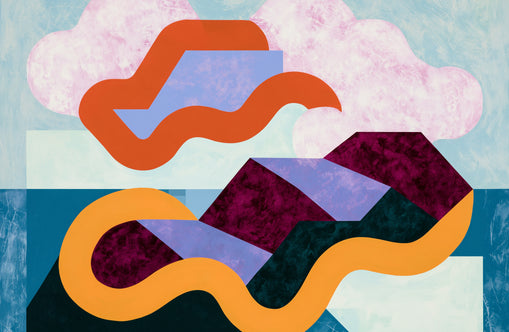 Orange bands across mountains
