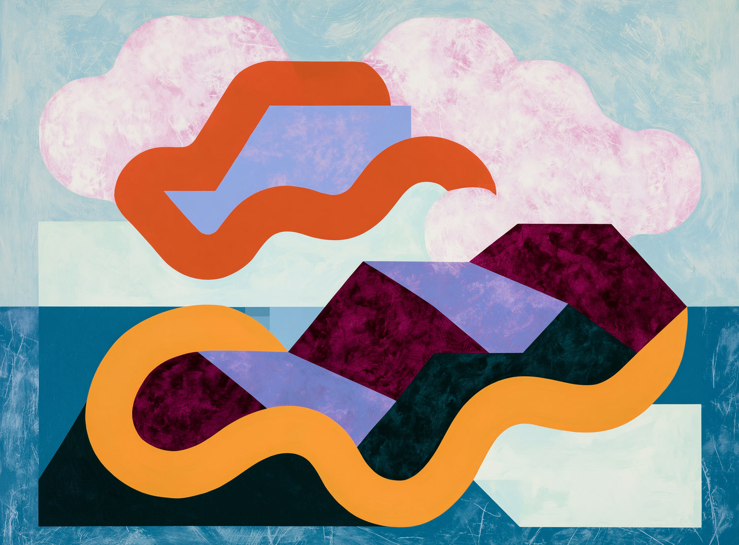 Orange bands across mountains