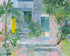 Pastel stairs between yellow and blue doors