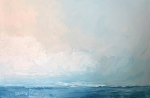 Quiet sea under pale sky