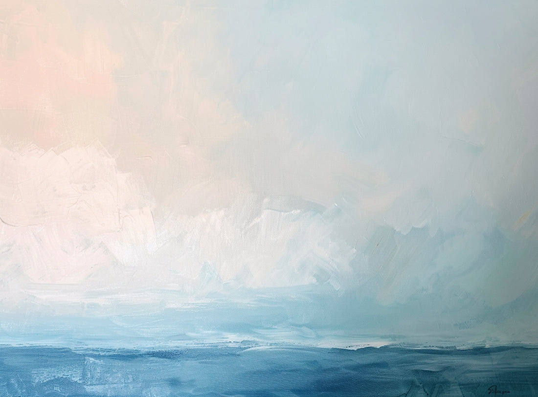 Quiet sea under pale sky