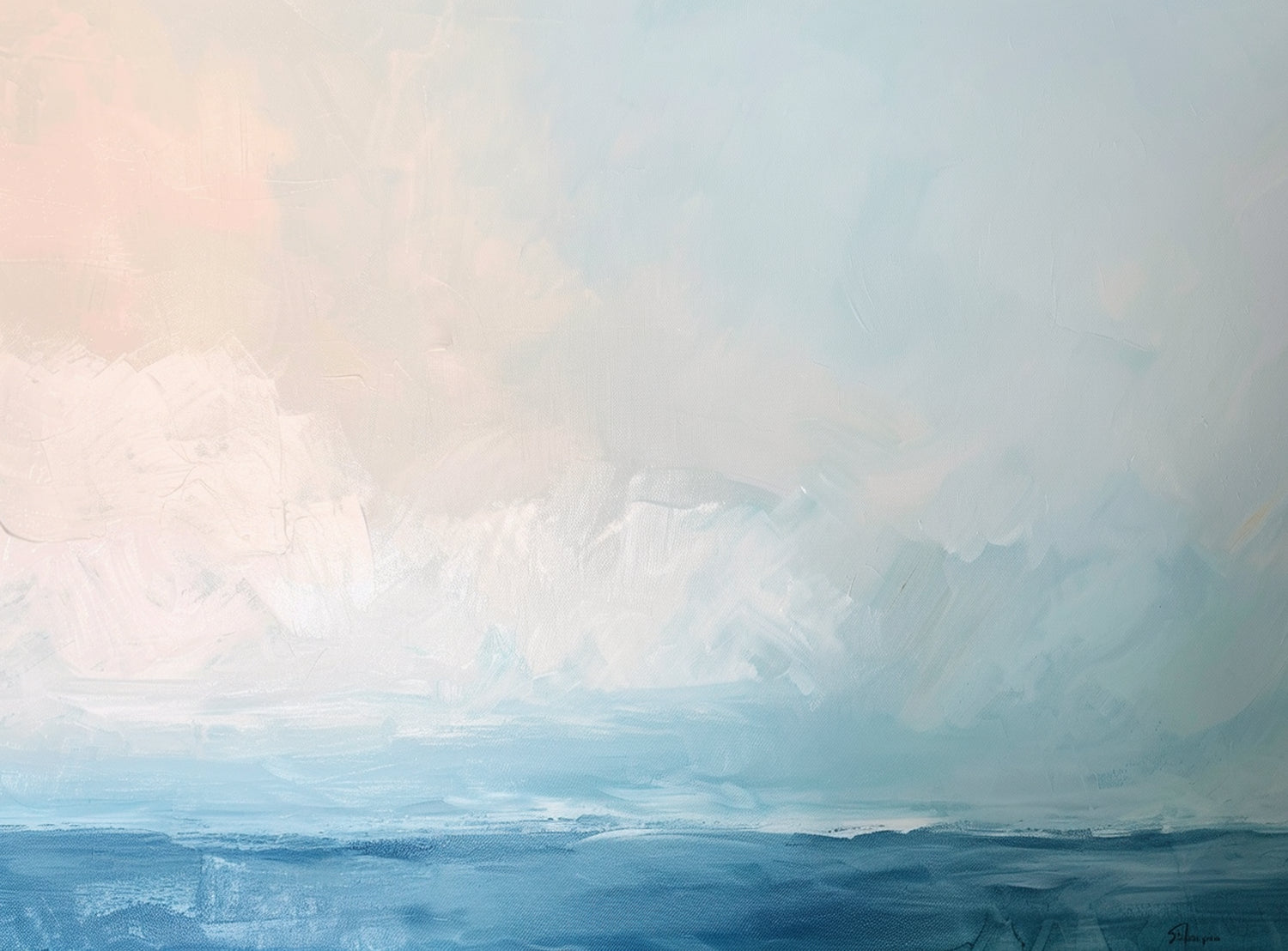 Quiet sea under pale sky