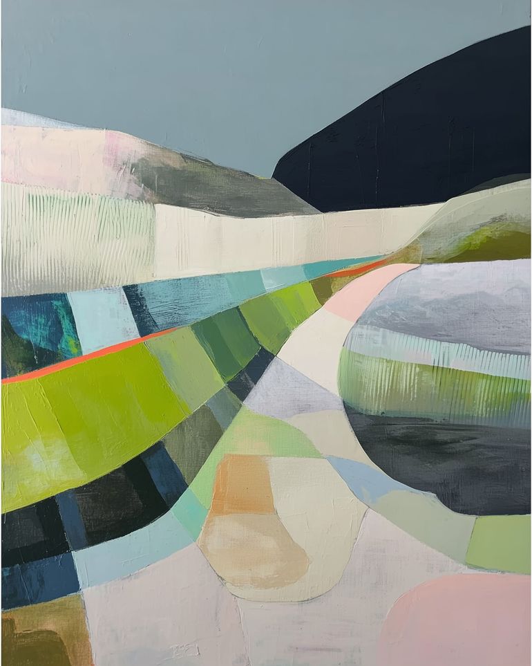 Winding path through hills