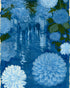 Blue street with flowers