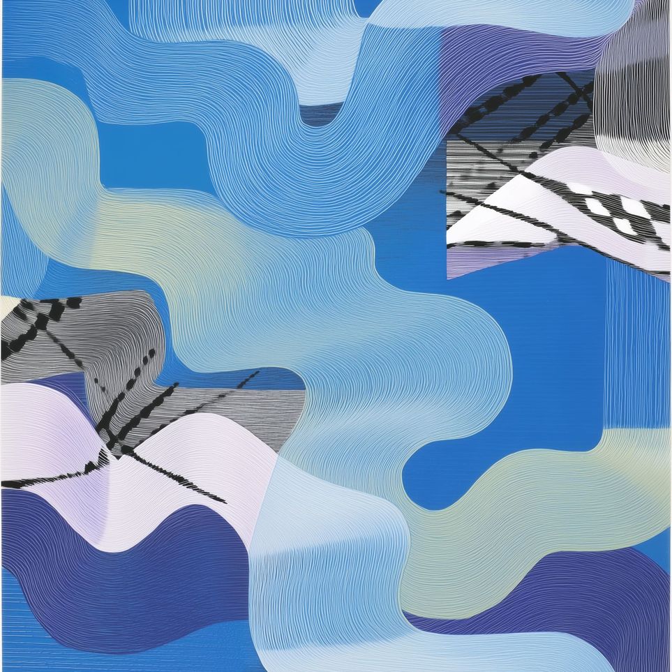 Waves within blue blocks