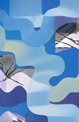 Waves within blue blocks