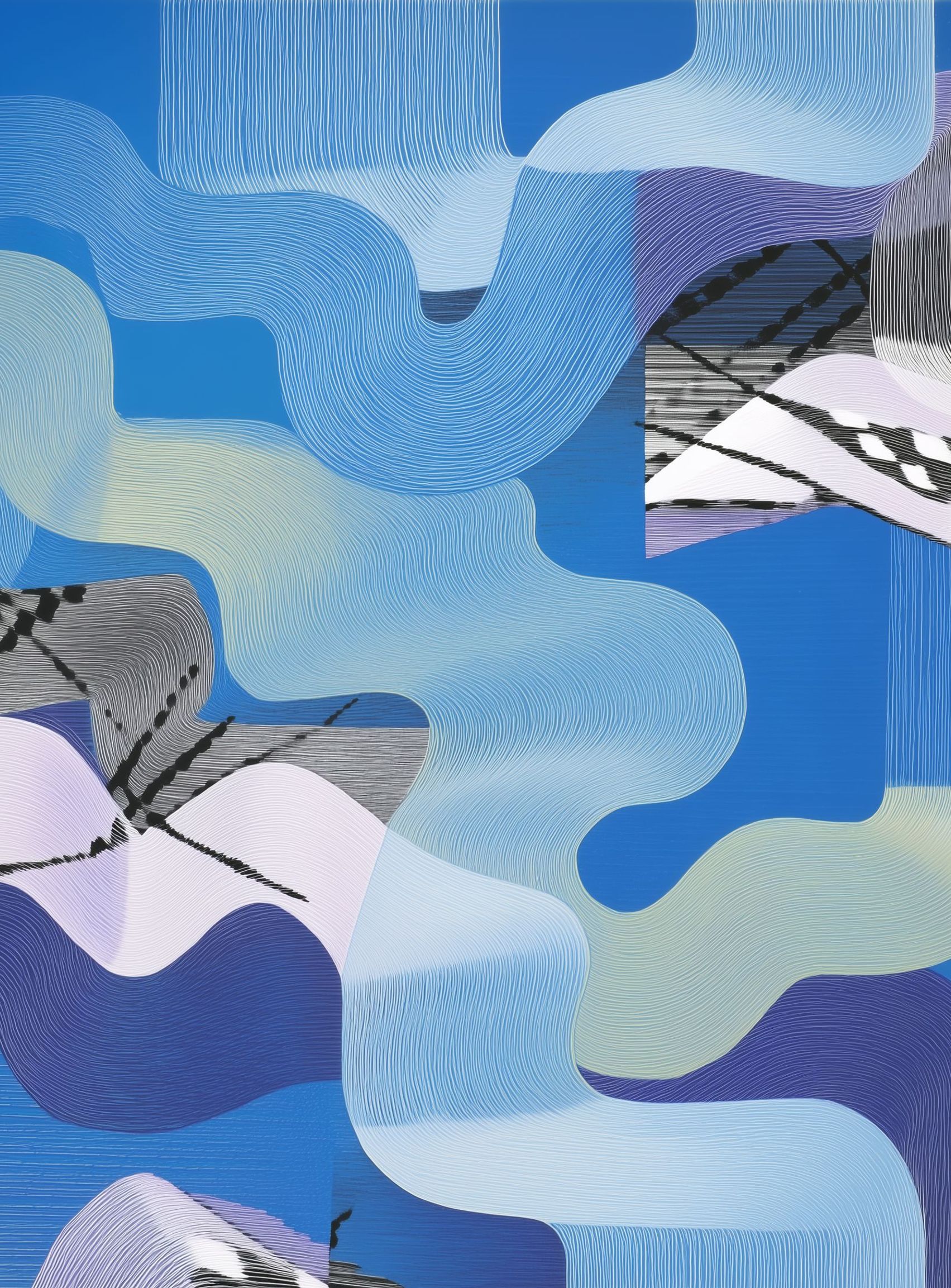 Waves within blue blocks