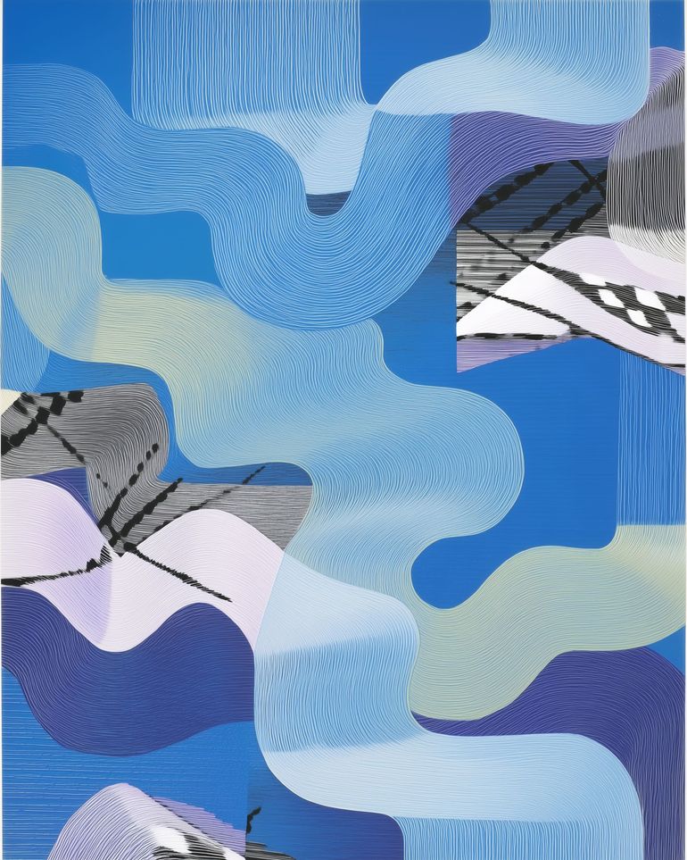 Waves within blue blocks
