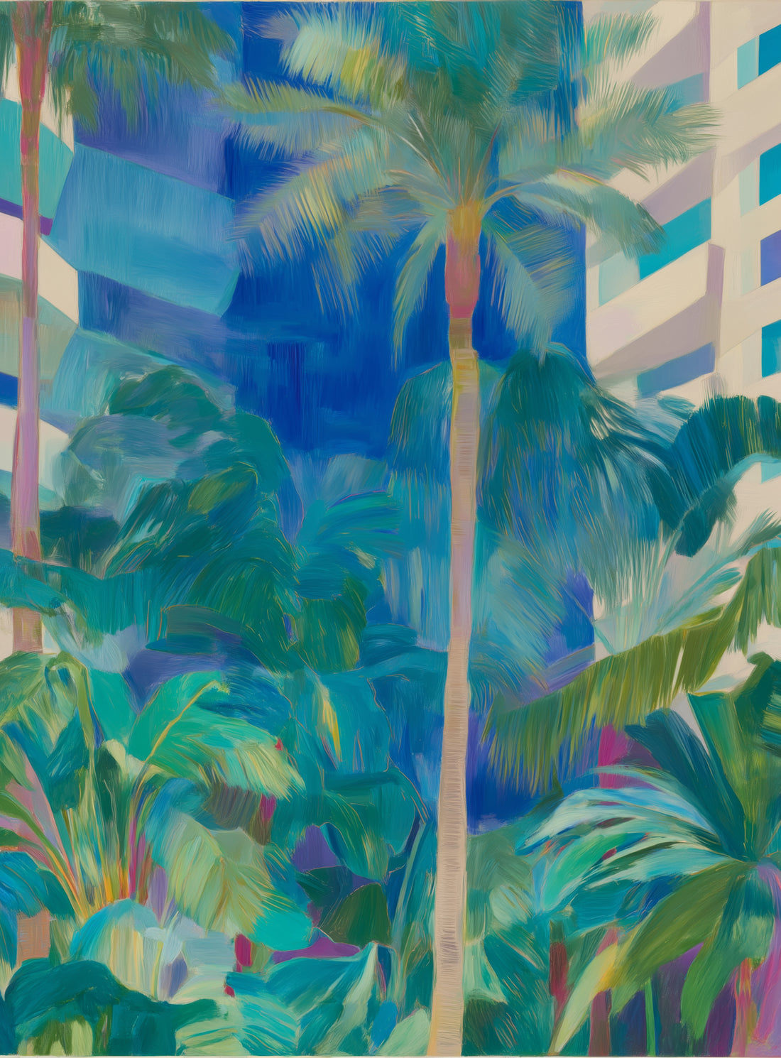 Palm shade between towers