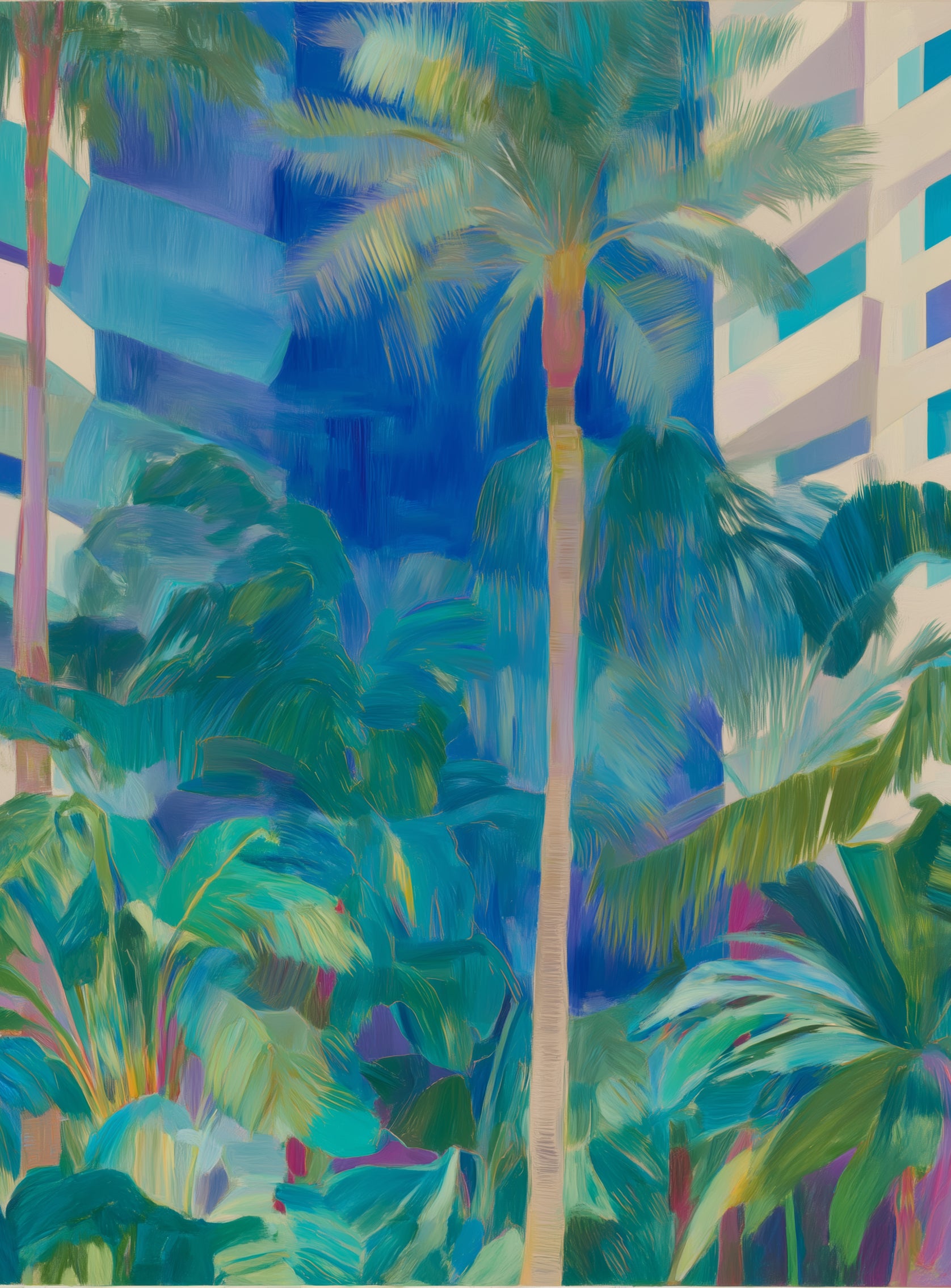 Palm shade between towers