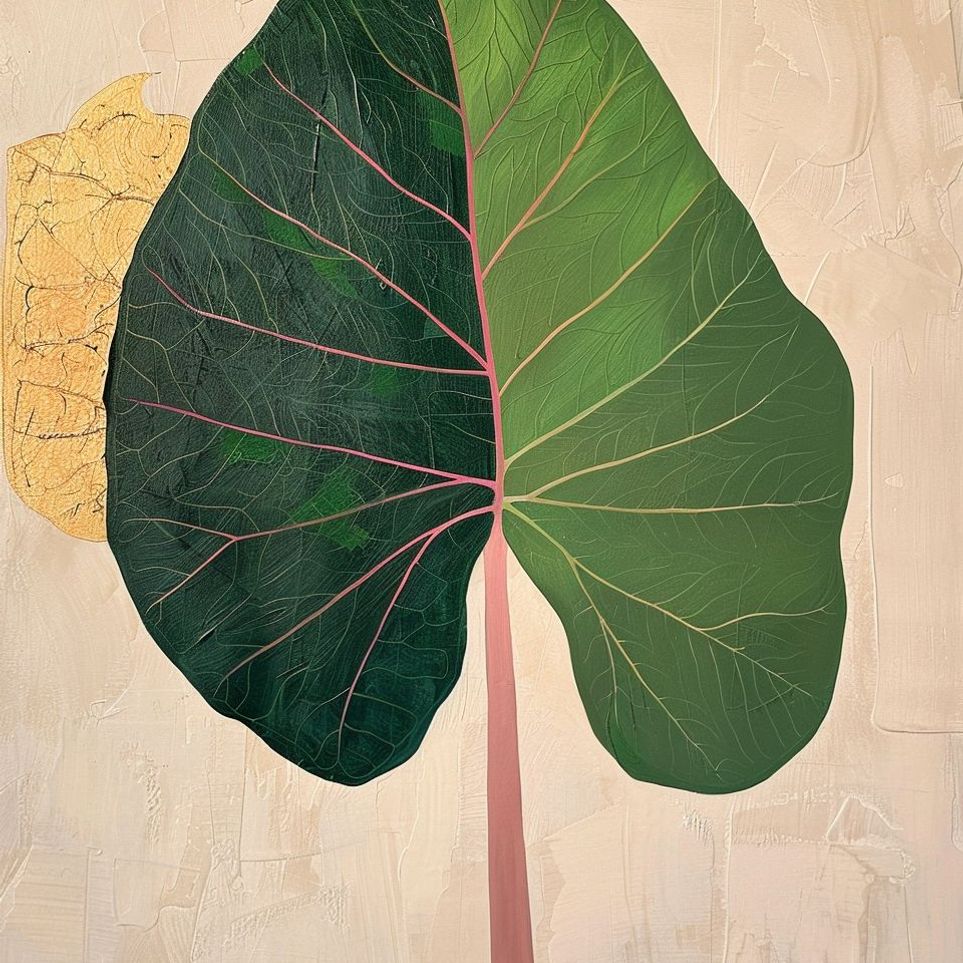 Split green leaf portrait