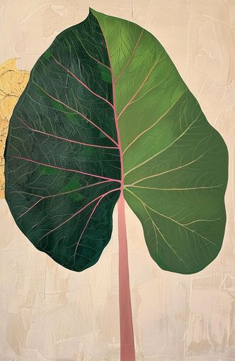 Split green leaf portrait